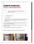 Research paper thumbnail of Dureté de l'eau TP