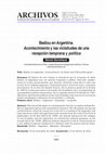 Research paper thumbnail of Badiou en Argentina. Acontecimiento y las vicisitudes de una recepción temprana y política