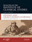 Research paper thumbnail of Didymus and the Greek historians, in: Th.R.P. Coward, E.E. Prodi (eds.), Didymus and Graeco-Roman Learning, «BICS» 63.2 (2020), 62-78.