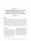 Research paper thumbnail of Knowledge Management and Reverse Mentoring in the Nigerian Tertiary Institutions