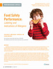 Research paper thumbnail of Food Safety Performance: Labeling and Indications of Allergens