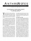 Research paper thumbnail of New Research in Early Human Origins: 7 to 1 Million Years Ago