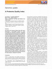 Research paper thumbnail of Genomics update A Proteome Quality Index