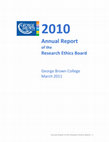 Research paper thumbnail of Research Ethics Board Annual Report 2010