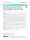 Research paper thumbnail of Examining the association of changes in minimum wage with health across race/ethnicity and gender in the United States