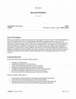 Research paper thumbnail of Syllabus: Research Methods (300-level)