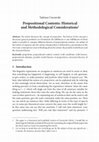 Research paper thumbnail of Propositional Contents: Historical and Methodlogical Considerations