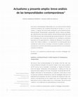 Research paper thumbnail of Actualismo y presente amplio: breve análisis de las temporalidades contemporáneas