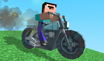 Nubik Rides a Motorcycle