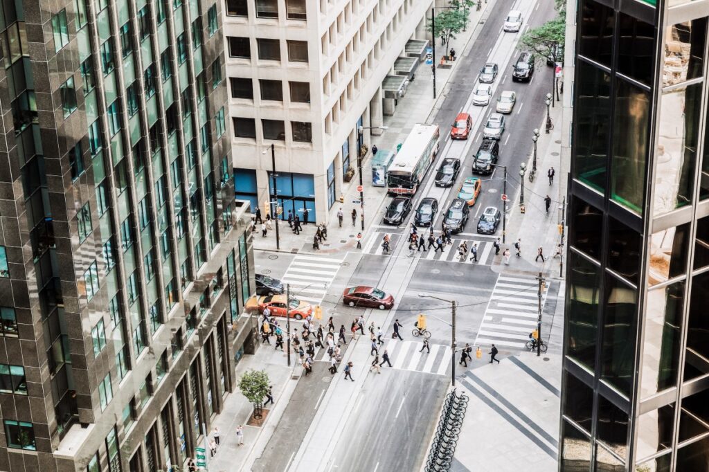 a view of a city street