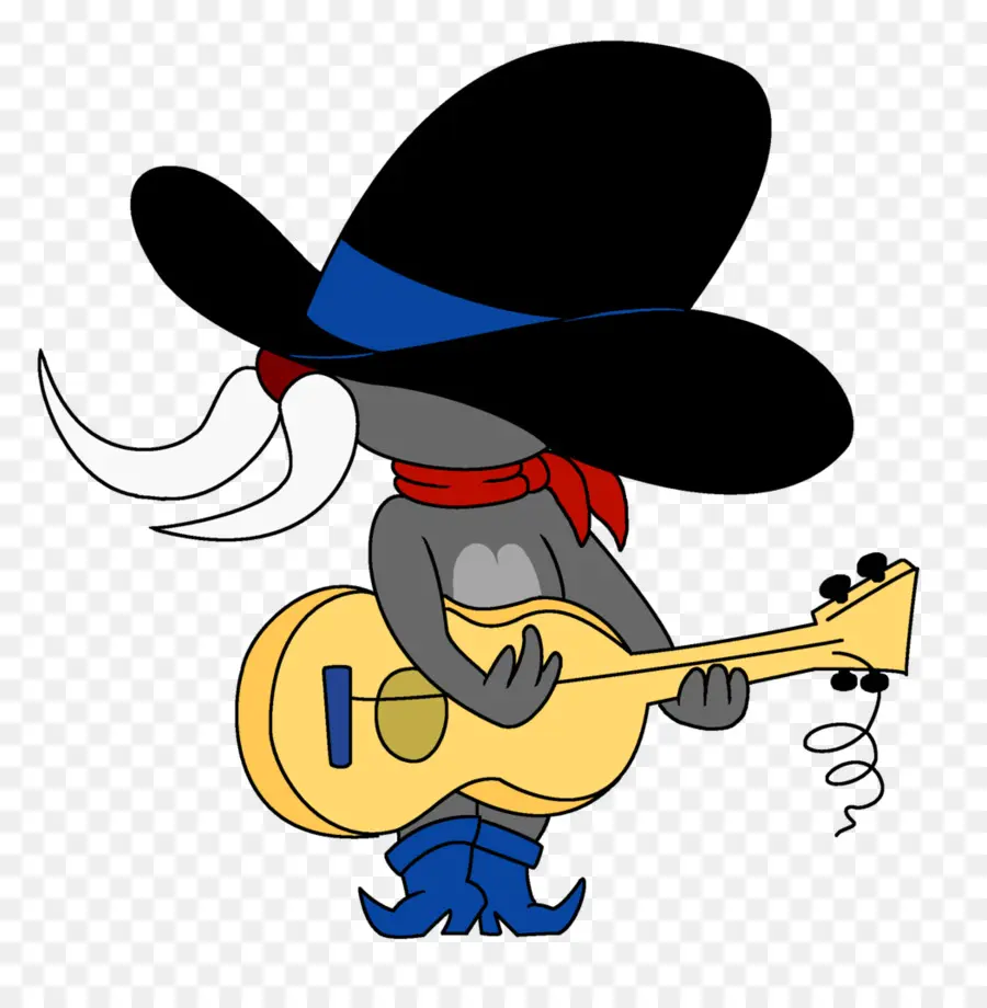 Cowboy-Maus, die Gitarre spielt