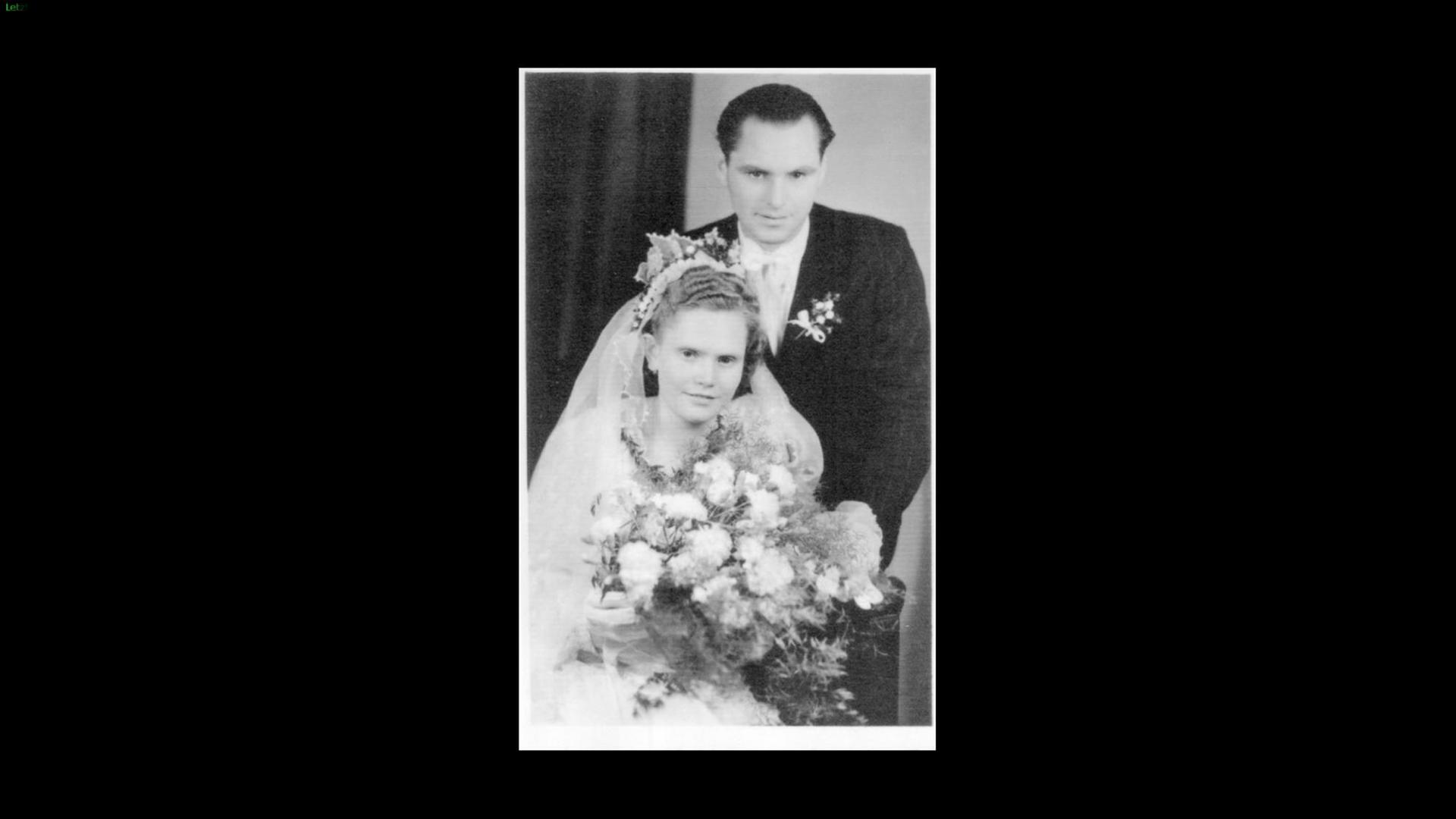 Heinz und Brigitte Baumbach. Hochzeitsfoto, August 1950