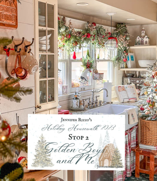 Holiday home tour with classic Christmas decor in a cottage style home - www.goldenboysandme.com