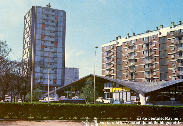 Malakoff - Centre commercial Henri Barbusse  Ingenieurs: René Sarger, Jean-Pierre Batellier  Architecte: Charles Sebillotte  Construction: 1958