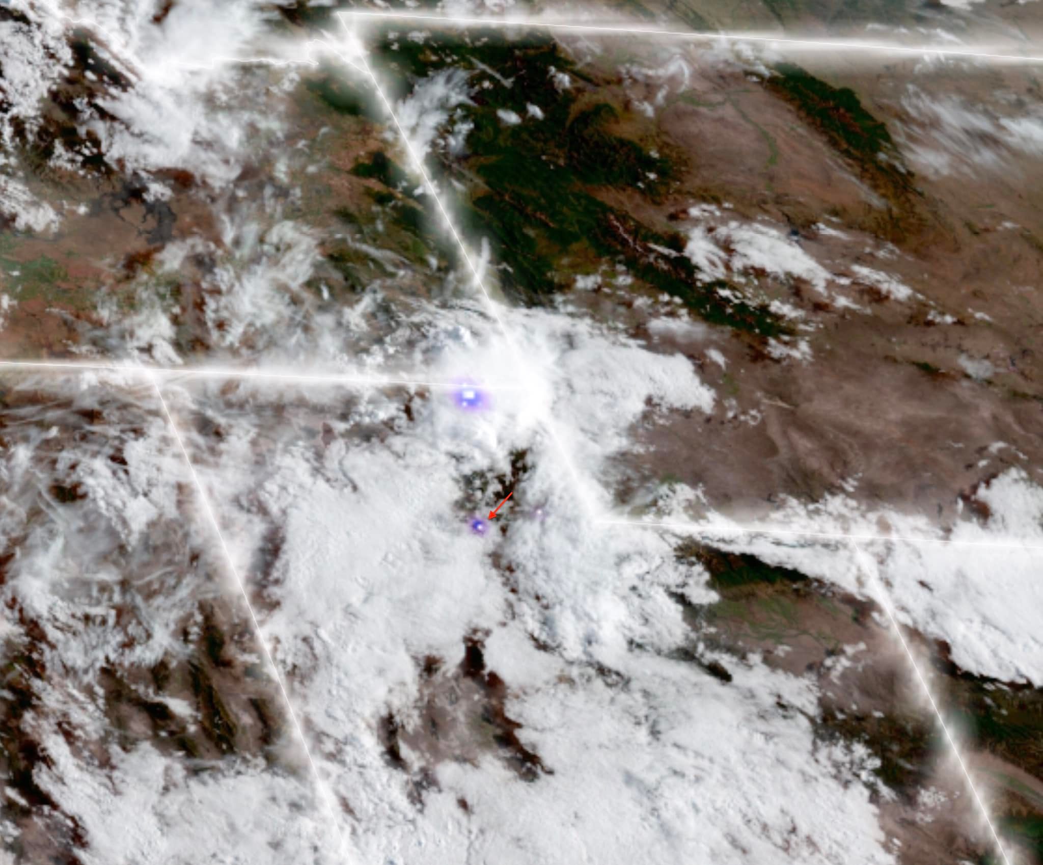GOES 17 Geostationary Lightning Mapper detection of the Aug. 13, 2022, fireball over northern Utah.