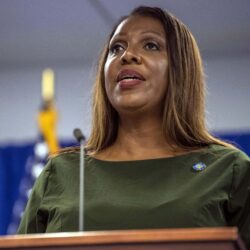 New York Attorney General Letitia James announced the Election Protection Hotline ahead of the June primary elections. Photo by Brittany Newman/AP