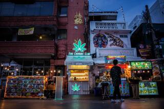 Bangkok, Thailand-May 22, 2024-Marijuana shops are seen throughout Khaosan Road on May 22, 2024 in Bangkok, Thailand. The Thai government has stated plans to re-criminalize cannabis by the end of the year, limiting its use strictly to medical purposes, reversing its 2022 decision to decriminalize recreational use. This comes amidst concerns about rising drug addiction despite the rapid growth of the cannabis retail sector, with over 2 million farm licenses awarded and many Thais relying on income from cannabis in the tourism industry post-pandemic. Photo by Lauren DeCicca for the Los Angeles Times