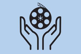 illustration of two supportive hands below a film reel