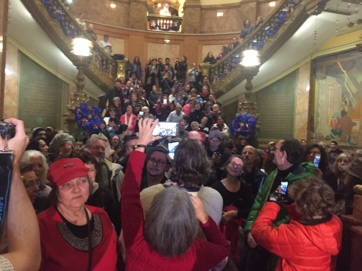 Protesters at the state capitol in Colorado.