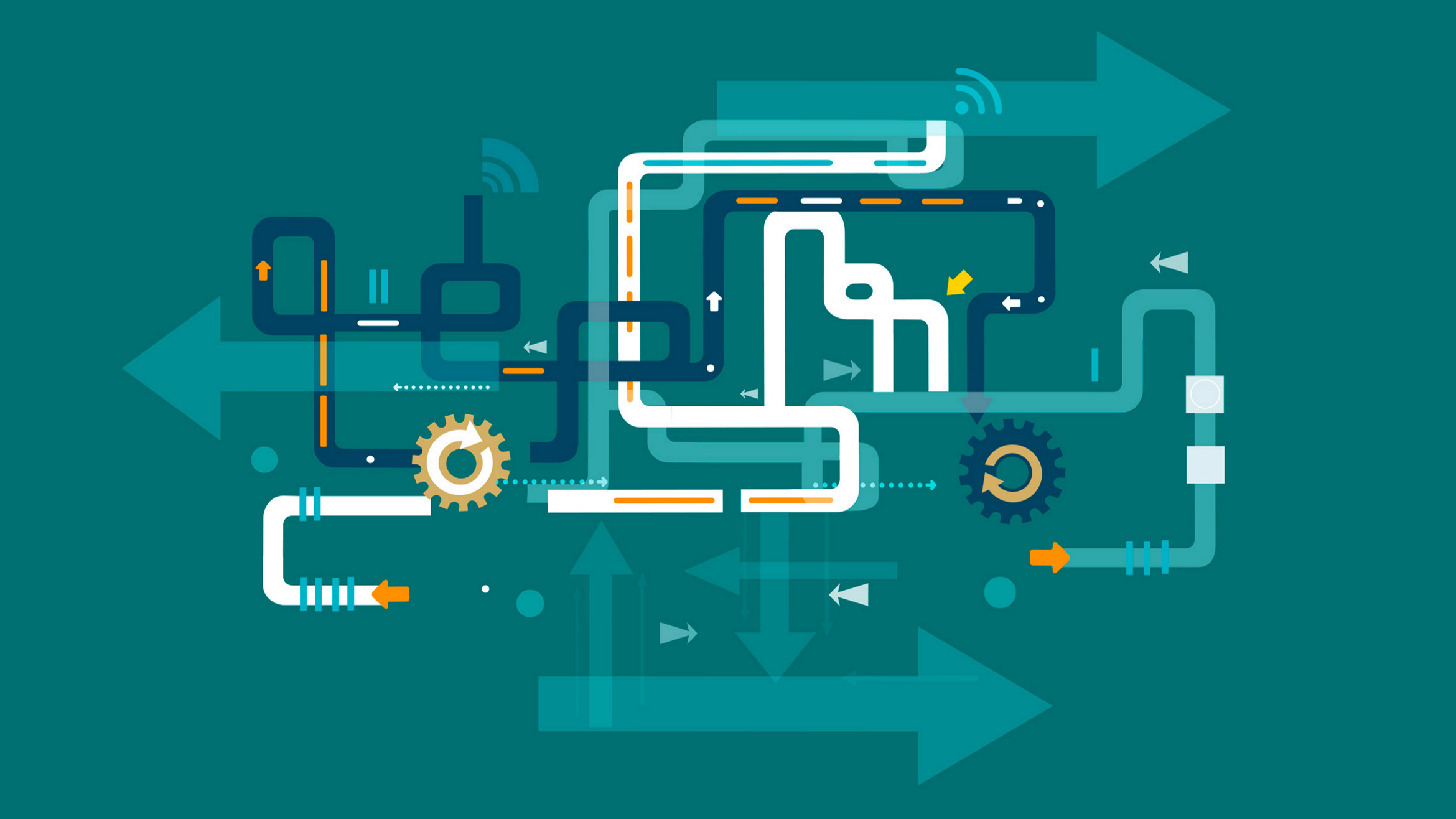 arrows on a path map, illustration