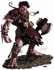 A half-orc barbarian from Dungeons and Dragons