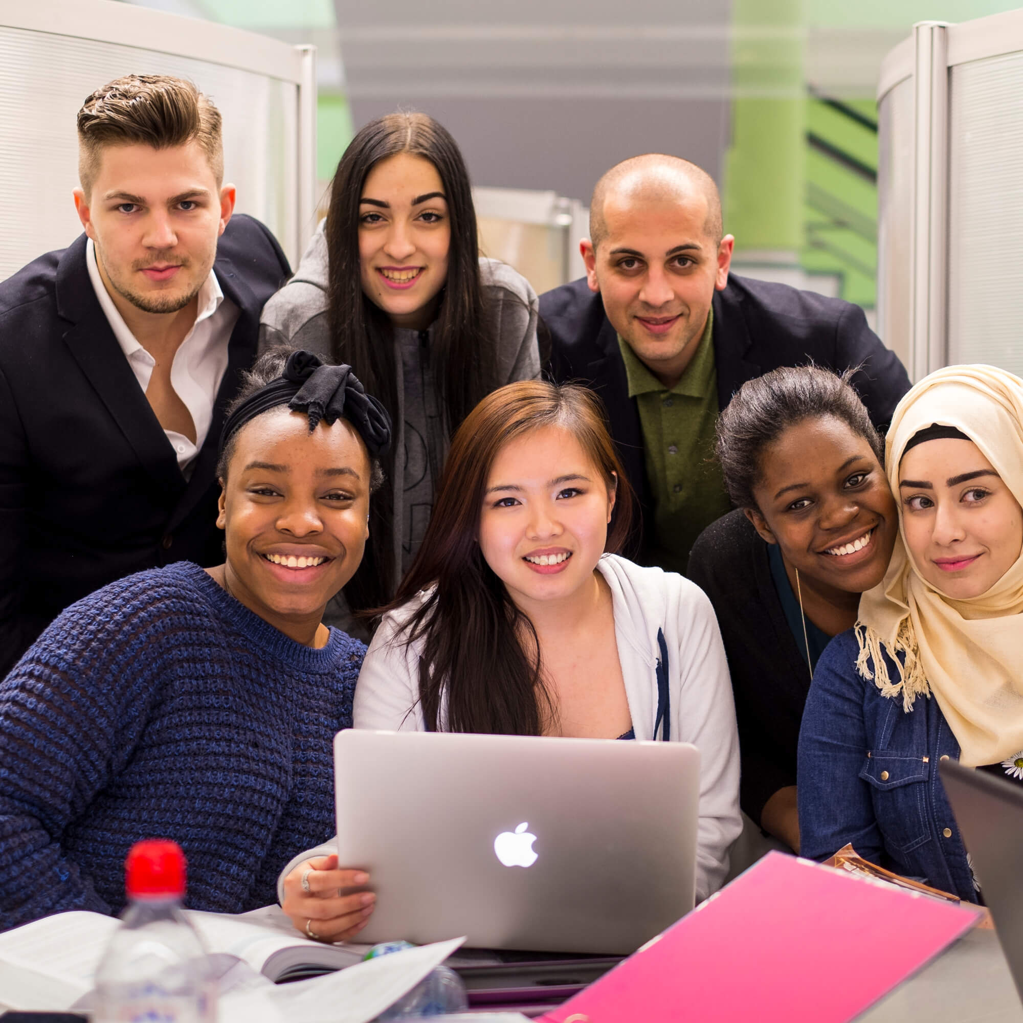 Students in the library