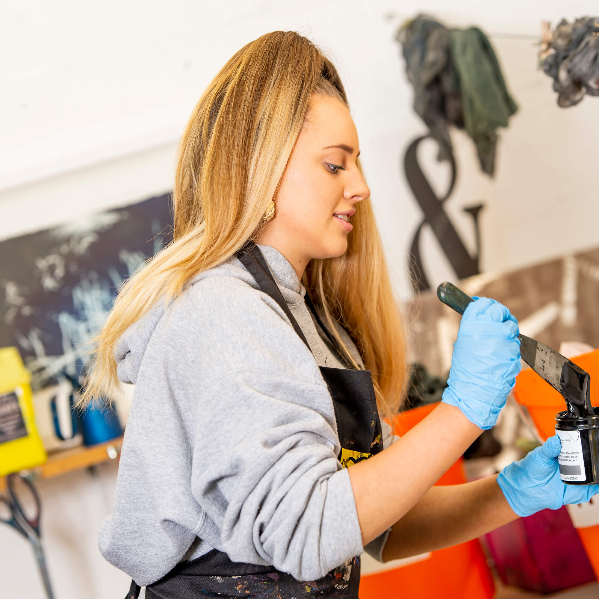 A student in the workshop at Britannia Mill