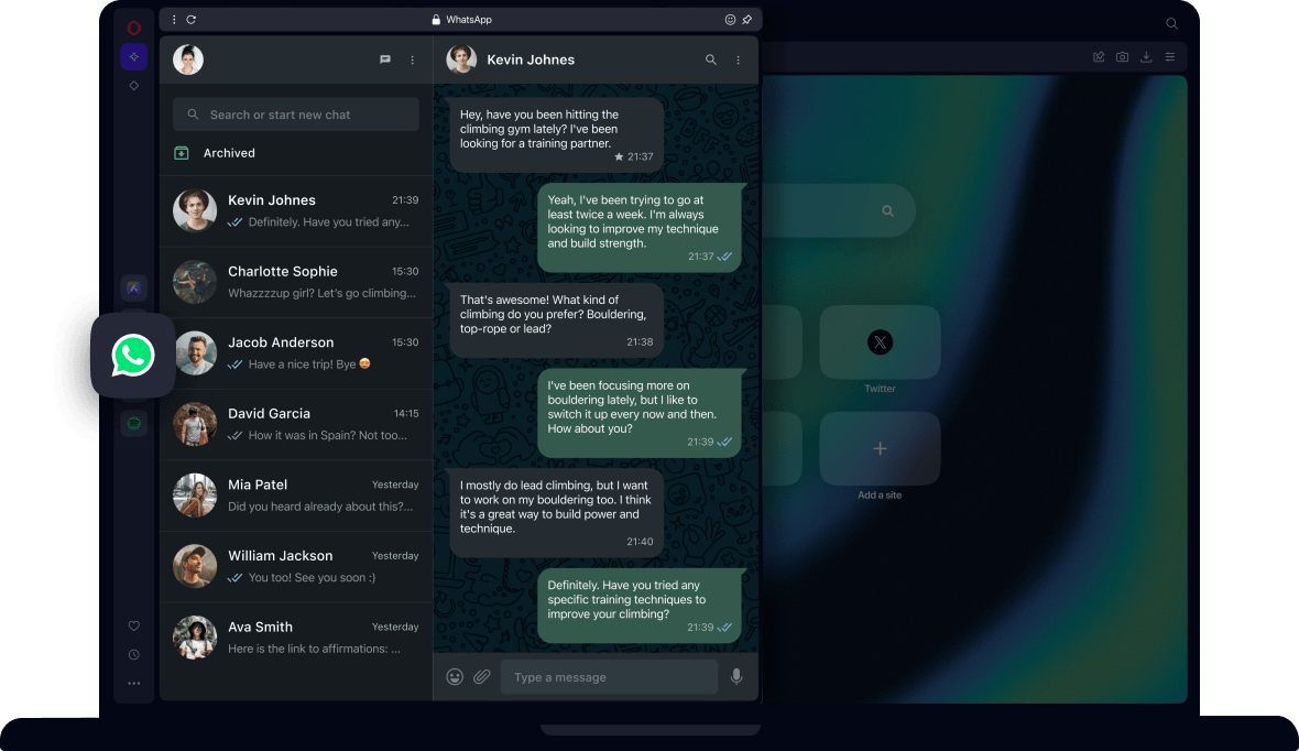 WhatsApp on desktop