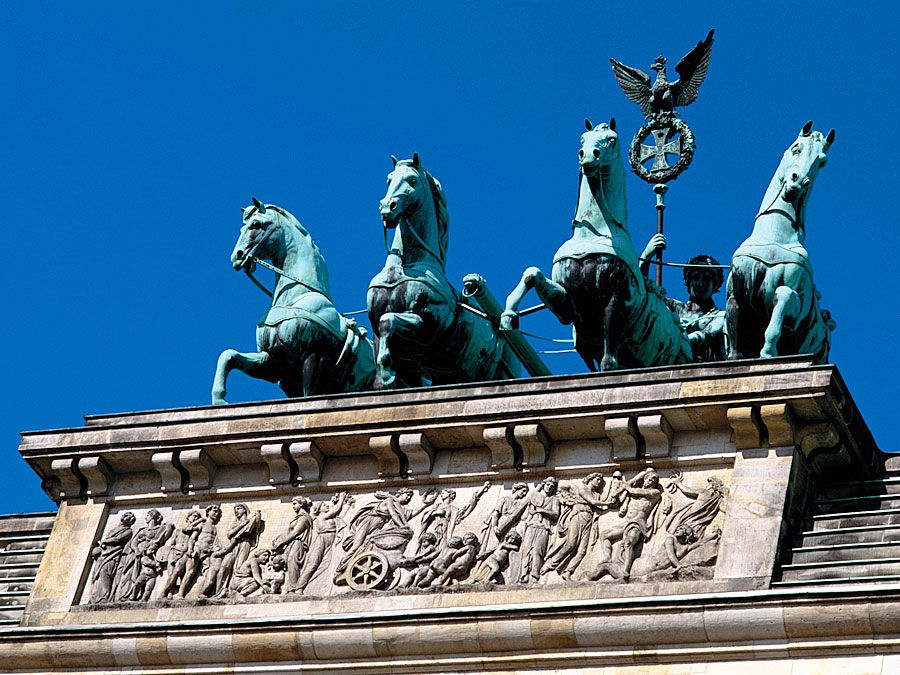 Top of Brandenburg Gate, Berlin, Germany