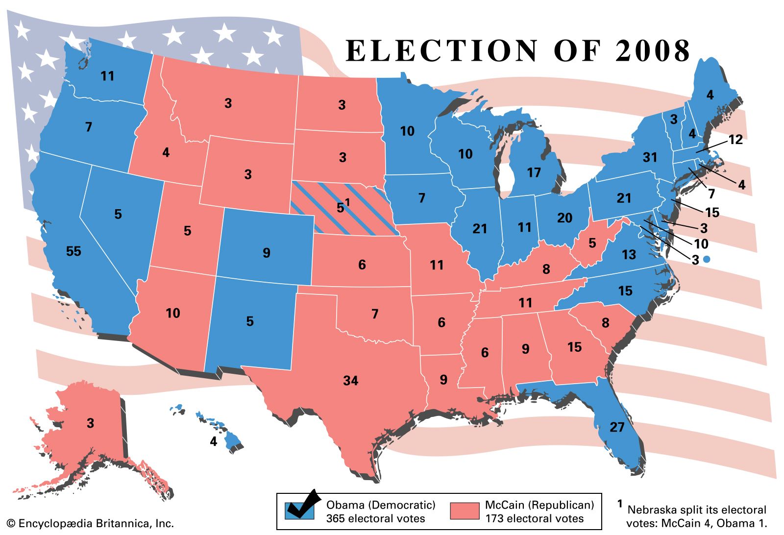 results of the American presidential election, 2008