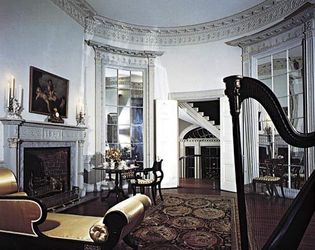 Figure 43: American neoclassical room in the manner of the Adam brothers: Oval Music Room, Nathaniel Russell House, Charleston, South Carolina, c. 1800
