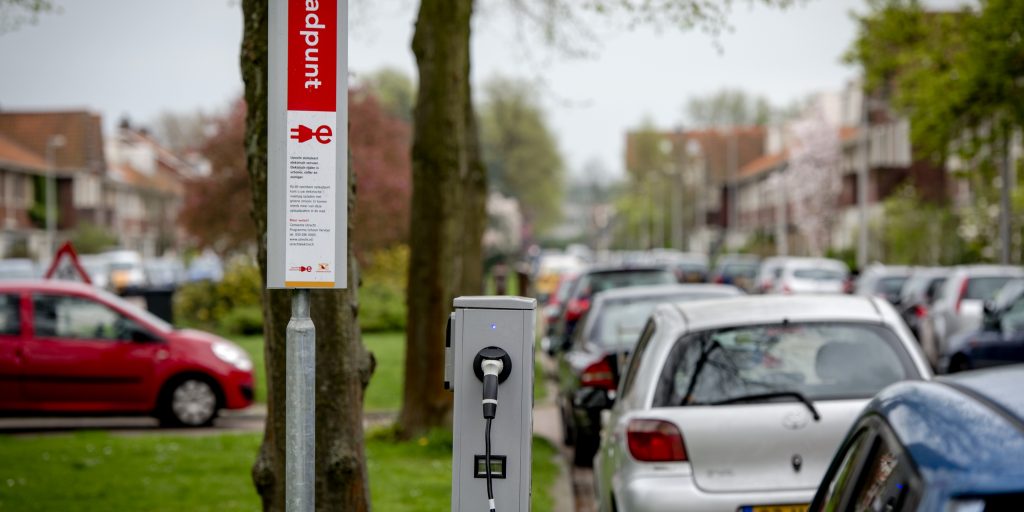 Oplaadpunt voor elektrische auto's in Utrecht.