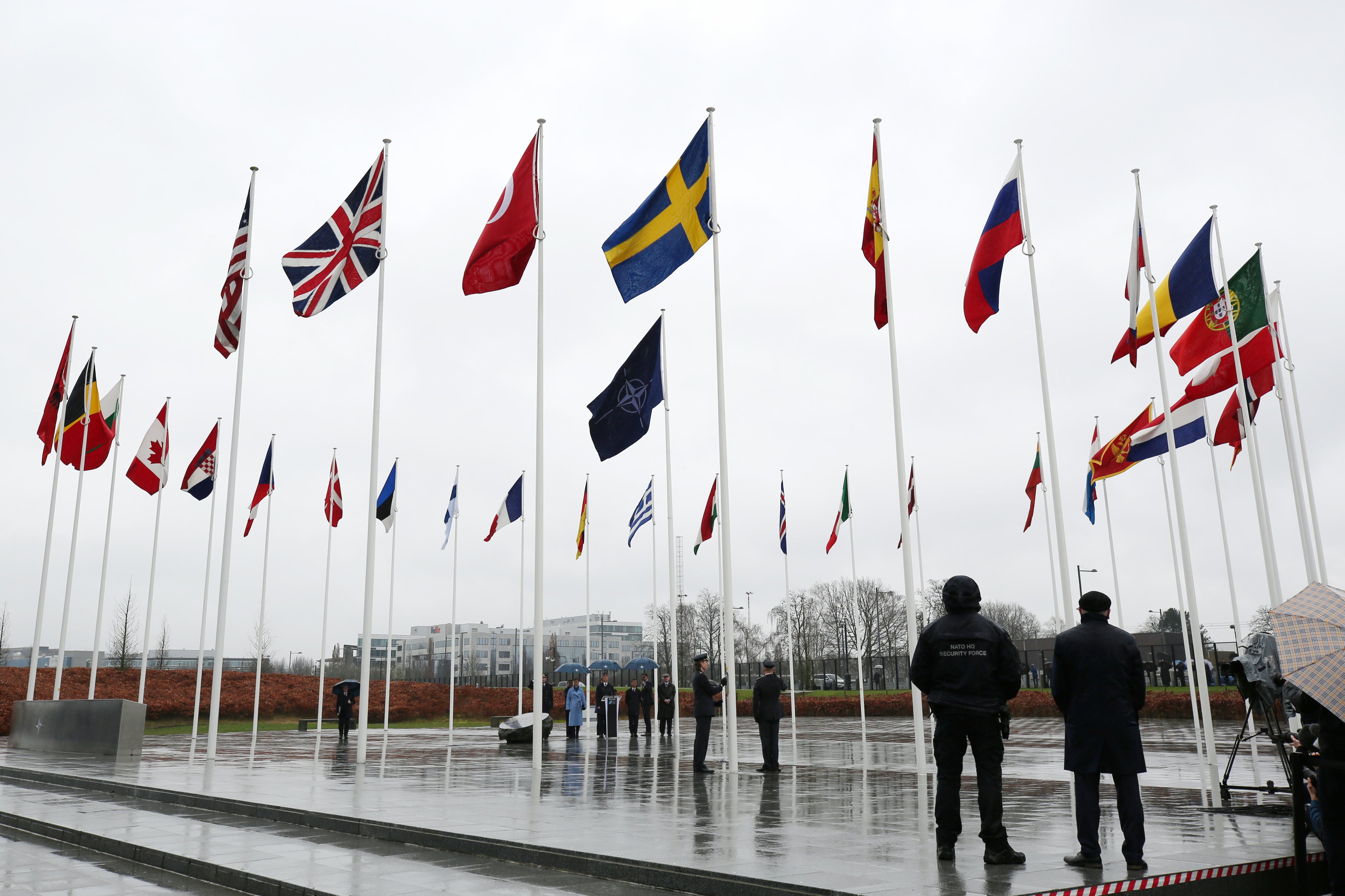 A flag raising ceremony marks Sweden’s accession to the North Atlantic Treaty Organization in March. As the Russia-Ukraine war drags on, Nato has cast its net more widely in the hunt for perceived threats. Photo: Xinhua