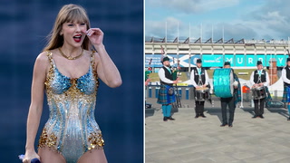 Taylor Swift welcomed to Scotland with a bagpipe rendition of top hit