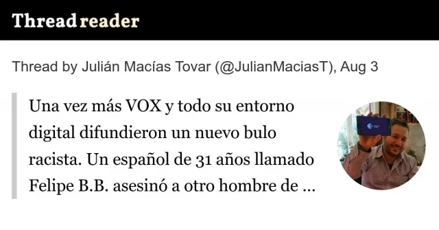 Una vez más VOX y todo su entorno digital difundieron un nuevo bulo racista