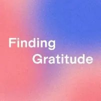 A close up of a book cover with the words finding gratitude.