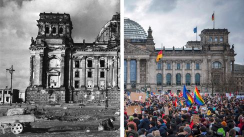 Reichstag in Berlin – 1945 und 2024