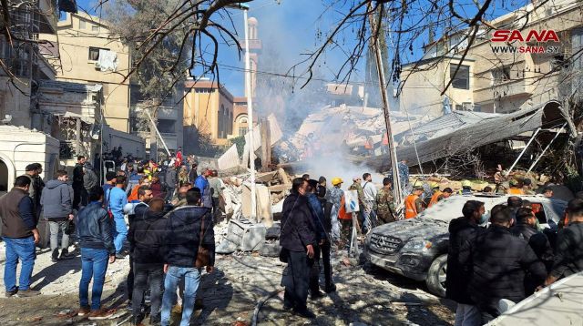 Beim Luftangriff zerstörtes Wohnhaus im Masseh-Viertel von Damaskus
