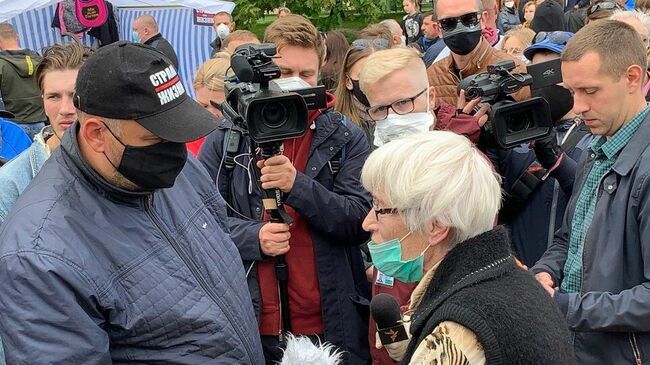 Белорусский блогер Сергей Тихановский в Гродно