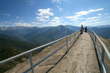 Moro RockA historic stairway leads to the top of Moro Rock, offering views from foothills to peaks