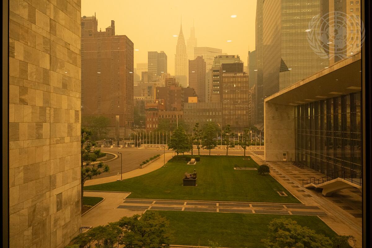 Haze from wildfires in New York City