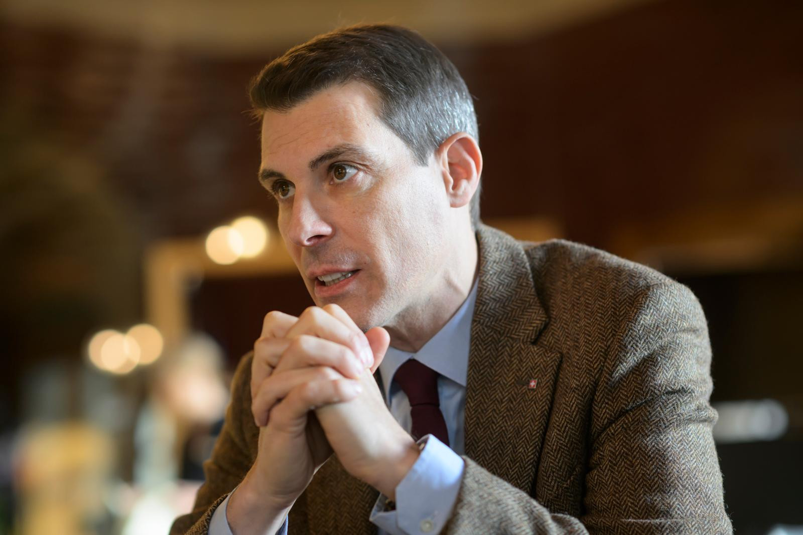 Thierry Burkart, Praesident FDP im Restaurant Galerie des Alpes im Bundeshaus © Franziska Rothenbuehler | TAMEDIA AG 