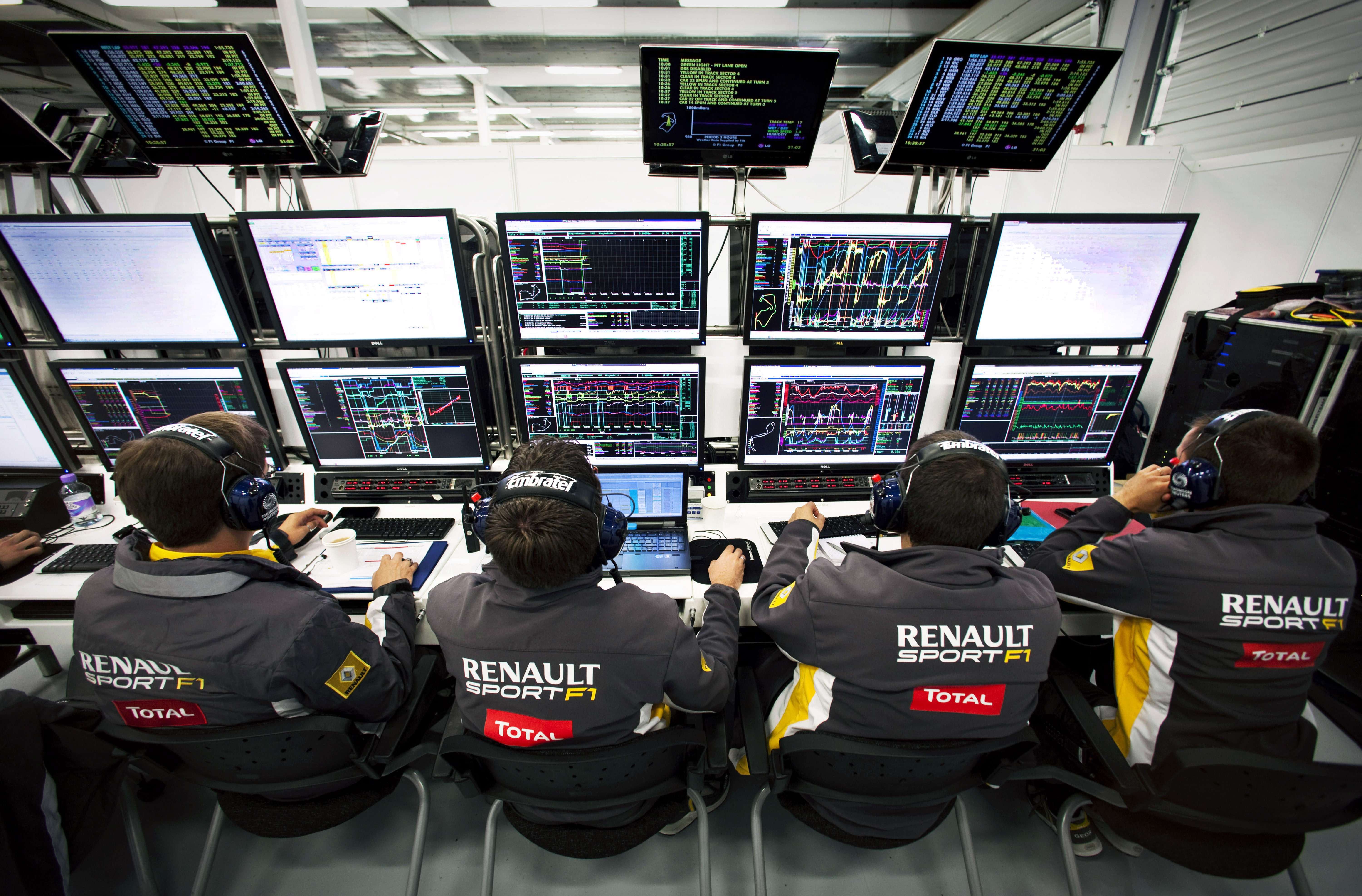 Renault Data Engineers, Computer Displays, 2012 British Grand Prix