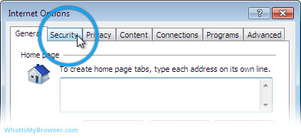 The Security tab in Internet Explorer's Internet Options