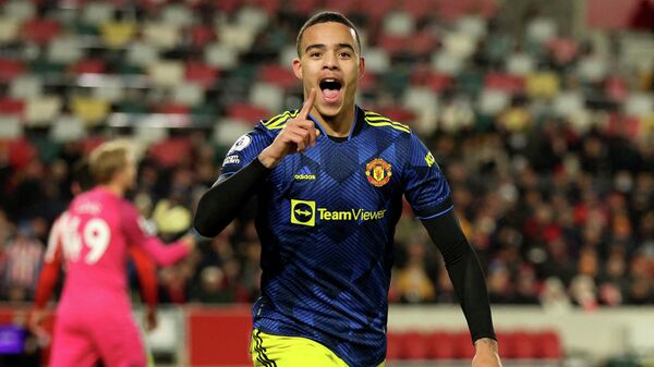 Brentford v Manchester United - Brentford Community Stadium, London, Britain - 19 January 2022, Manchester United's Mason Greenwood celebrates scoring their second goal. - Sputnik International