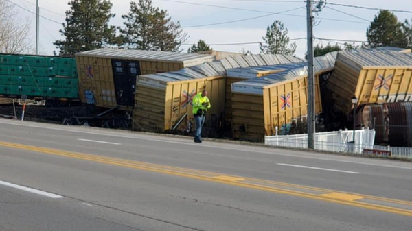 A Twiitter screenshot of a Springfield train derailment, March 4, 2023 - Sputnik International