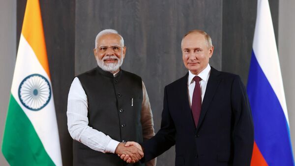 Russian President Vladimir Putin and Indian Prime Minister Narendra Modi - Sputnik International