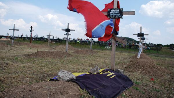 A cemetery where militia men of the Donetsk People's Republic were buried - Sputnik International