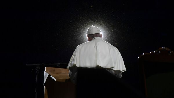 Pope Francis speaks during a meeting at the Malmo Arena in Malmo, Sweden, October 31, 2016 - Sputnik International