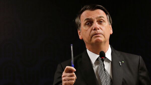 Brazil's President Jair Bolsonaro looks on during the launching ceremony of National Volunteer Incentive Program at Brasilia Jose Alencar Children's Hospital, in Brazil July 9, 2019 - Sputnik International